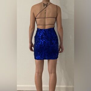 Homecoming/Prom royal blue sequin mini dress